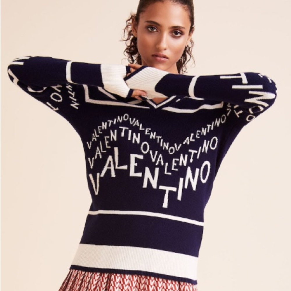 Valentino Sweater, XS - Navy blue 70% wool/30% cashmere.